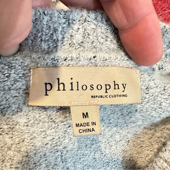 Philosophy Metallic Stars Crewneck Sweater Gray Size Medium - Picture 7 of 8